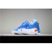 KID'S AIR JORDAN 12 BLUE WHITE ORANGE PE