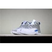KID'S AIR JORDAN 12 GREY BLUE WHITE
