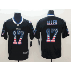 Buffalo Bills #17 Josh Allen Black USA Flag Fashion Limited Nike NFL Men Jersey