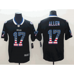 Buffalo Bills #17 Josh Allen Black USA Flag Fashion Limited Nike NFL Men Jersey