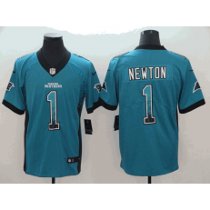 Carolina Panthers #1 Cam Newton Blue Drift Fashion Limited Nike NFL Men Jersey