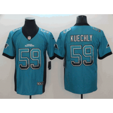Carolina Panthers #59 Luke Kuechly Blue Drift Fashion Limited Nike NFL Men Jersey