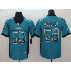 Carolina Panthers #59 Luke Kuechly Blue Drift Fashion Limited Nike NFL Men Jersey