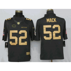 Chicago Bears #52 Khalil Mack Anthracite Gold Salute To Service Limited Nike NFL Men Jersey