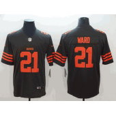 Cleveland Browns #21 T.J. Ward Brown Color Rush Limited Nike NFL Men Jersey