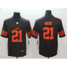 Cleveland Browns #21 T.J. Ward Brown Color Rush Limited Nike NFL Men Jersey
