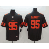 Cleveland Browns #95 Myles Garrett Brown Color Rush Limited Nike NFL Men Jersey