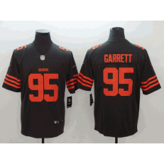 Cleveland Browns #95 Myles Garrett Brown Color Rush Limited Nike NFL Men Jersey