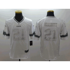 Dallas Cowboys #21 Ezekiel Elliott White Platinum Limited Nike NFL Men Jersey
