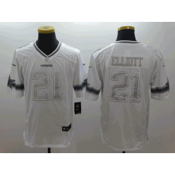 Dallas Cowboys #21 Ezekiel Elliott White Platinum Limited Nike NFL Men Jersey