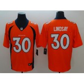 Denver Broncos #30 Phillip Lindsay Orange Vapor Untouchable Limited Nike NFL Men Jersey