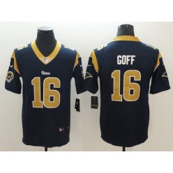 Los Angeles Rams #16 Jared Goff Navy Vapor Untouchable Player Limited Nike NFL Men Jersey