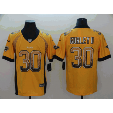 Los Angeles Rams #30 Todd Gurley II Gold Drift Fashion Limited Nike NFL Men Jersey