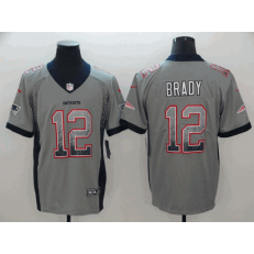 New England Patriots #12 Tom Brady Gray Drift Fashion Limited Nike NFL Men Jersey