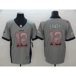 New England Patriots #12 Tom Brady Gray Drift Fashion Limited Nike NFL Men Jersey