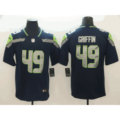 Seattle Seahawks #49 Shaquill Griffin Navy Drift Fashion Elite Nike NFL Men Jersey