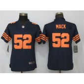 Women Nike Chicago Bears #52 Khalil Mack Navy Blue Throwback Vapor Untouchable Limited Jersey