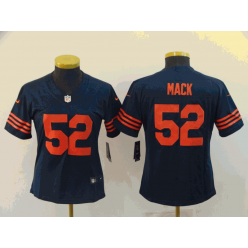 Women Nike Chicago Bears #52 Khalil Mack Navy Throwback Vapor Untouchable Limited Jersey
