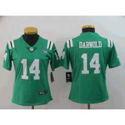 Women Nike New York Jets #14 Sam Darnold Green Color Rush Limited Jersey