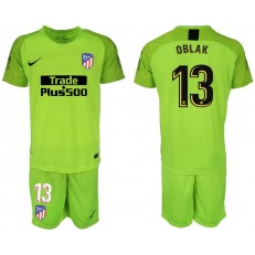 2018-19 Atletico Madrid #13 OBLAK Fluorescent Green Goalkeeper Soccer Jersey