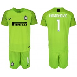 2018-19 Inter Milan #1 HANDANVIC Fluorescent Green Goalkeeper Soccer Jersey
