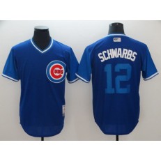 Chicago Cubs #12 Kyle Schwarber Schwarbs Majestic Royal 2018 Players' Weekend Jersey