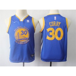 Golden State Warriors #30 Stephen Curry Blue Nike Swingman Youth Jersey