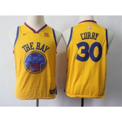 Golden State Warriors #30 Stephen Curry Gold City Edition Nike Swingman Youth Jersey