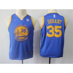 Golden State Warriors #35 Kevin Durant Blue Nike Swingman Youth Jersey