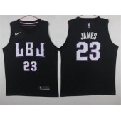 Los Angeles Lakers #23 Lebron James LBJ Black Nike Swingman Men Jersey