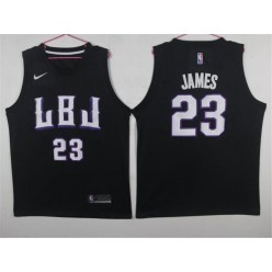 Los Angeles Lakers #23 Lebron James LBJ Black Nike Swingman Men Jersey
