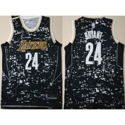 Los Angeles Lakers #24 Kobe Bryant Black City Luminous Men Jersey