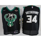 Milwaukee Bucks #34 Giannis Antetokounmpo Black Nike Authentic Men Jersey