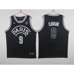 Paris Saint-Germain #9 Cavani Black Jordan Fashion Men Jersey