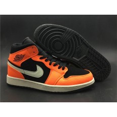 AIR JORDAN 1 MID BLACK ORANGE 554724-062