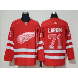 Detroit Red Wings #71 Dylan Larkin Red Drift Fashion Adidas NHL Men Jersey
