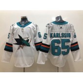 San Jose Sharks #65 Erik Karlsson White Adidas NHL Men Jersey