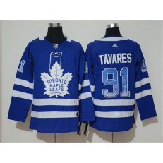 Toronto Maple Leafs #91 John Tavares Blue Drift Fashion Adidas NHL Men Jersey