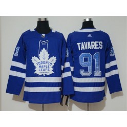 Toronto Maple Leafs #91 John Tavares Blue Drift Fashion Adidas NHL Men Jersey