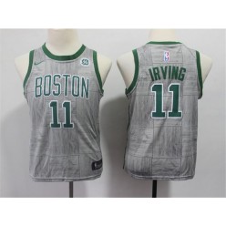 Boston Celtics #11 Kyrie Irving Gray Youth City Edition Nike Swingman Jersey
