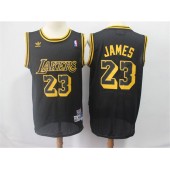Los Angeles Lakers #23 Lebron James Black Hardwood Classics Jersey