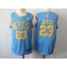 Los Angeles Lakers #23 Lebron James Light Blue Nike Swingman Jersey
