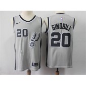 San Antonio Spurs #20 Manu Ginobili Gray Nike Swingman Jersey
