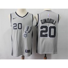 San Antonio Spurs #20 Manu Ginobili Gray Nike Swingman Jersey
