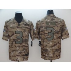 Seattle Seahawks #3 Russell Wilson Camo Salute To Service Limited Nike NFL Men Jersey