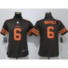 Women Nike Cleveland Browns #6 Baker Mayfield Brown Vapor Untouchable Limited NFL Jersey