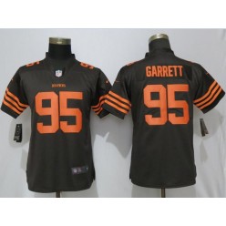 Women Nike Cleveland Browns #95 Myles Garrett Brown Vapor Untouchable Limited NFL Jersey