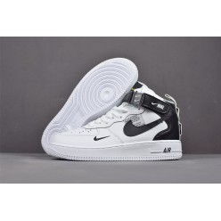 NIKE AIR FORCE 1 MID WHITE BLACK AJ7747-100