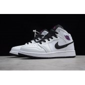 AIR JORDAN 1 MID GS WHITE BLACK FUCHSIA BLAST 555112-138