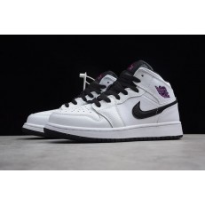 AIR JORDAN 1 MID GS WHITE BLACK FUCHSIA BLAST 555112-138